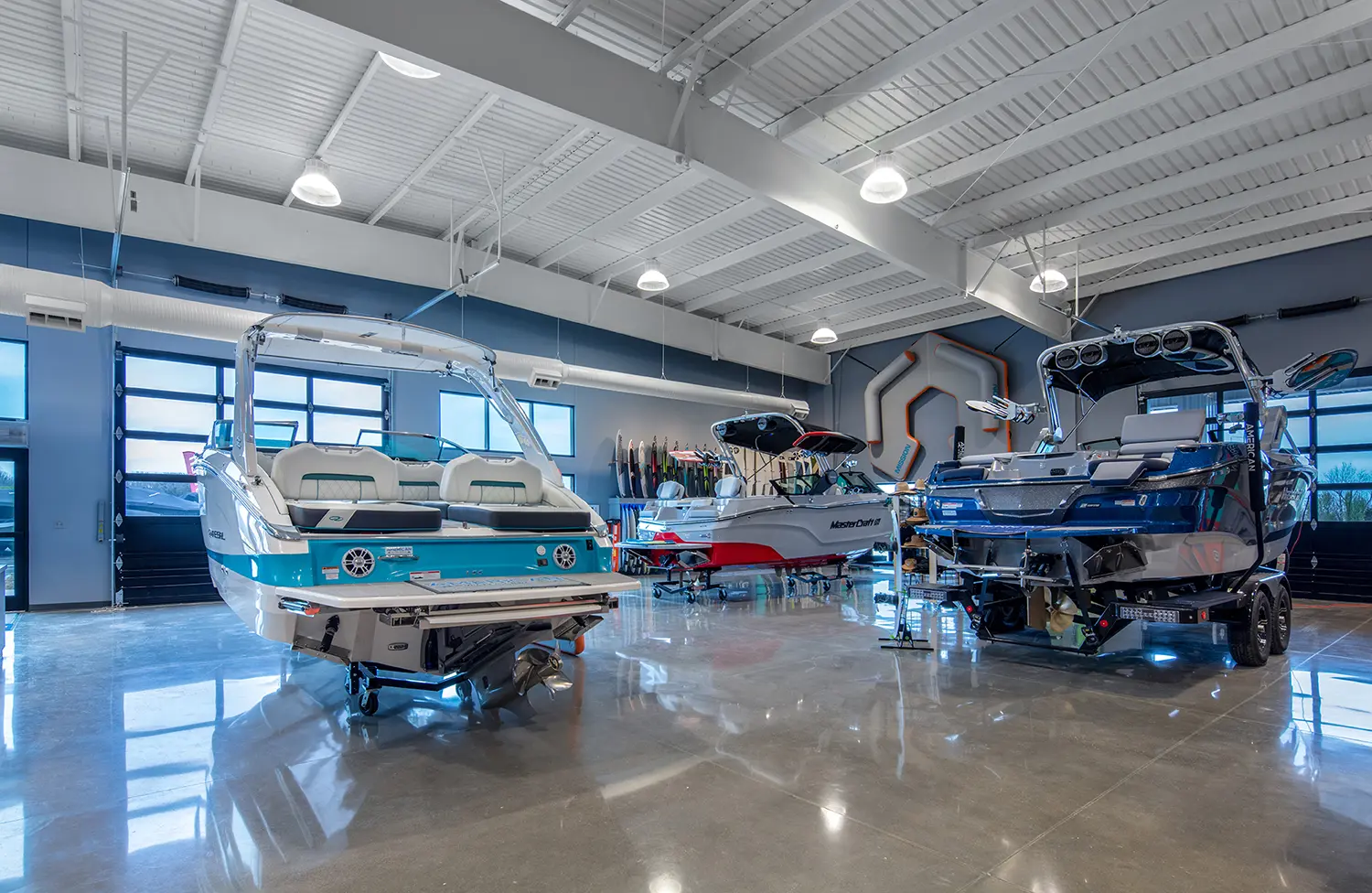 American Water Sports interior with boats